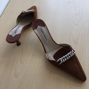 Manolo Blahnik sz. 9 / 39.5 brown suede mule